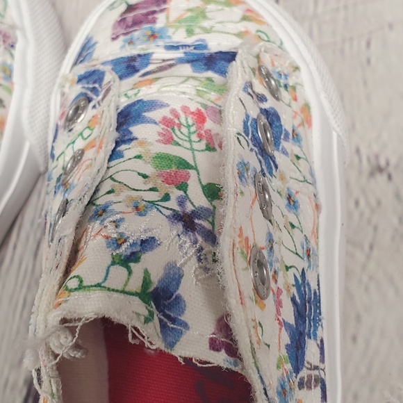 Blowfish Malibu Kids Play-T Off-White Azra Print Canvas Shoes - Size 8 - Picture 4 of 10